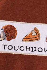 Touchdown football embroidery romper