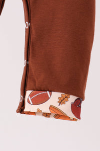 Touchdown football embroidery romper