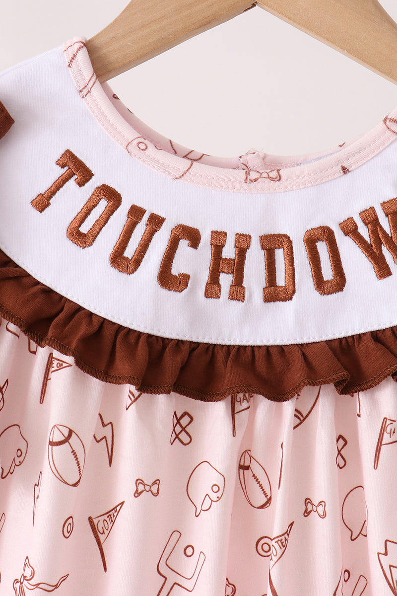 Touchdown football embroidery ruffle pants set
