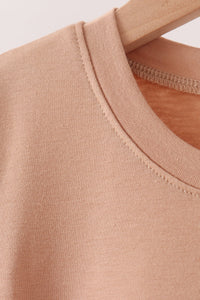 Brown deer embroidery top