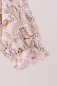 Howdy Y'ALL embroidery ruffle bubble