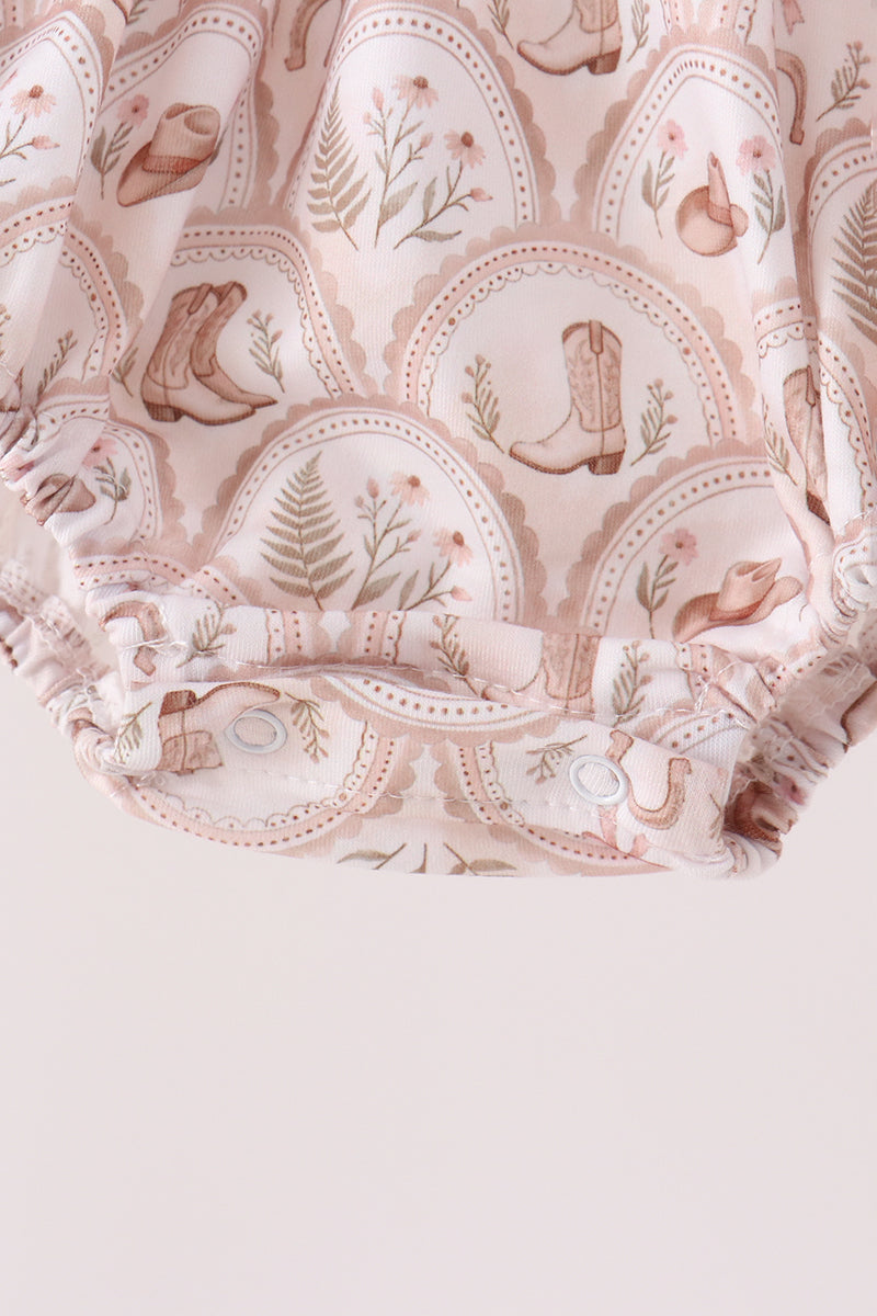 Howdy Y'ALL embroidery ruffle bubble