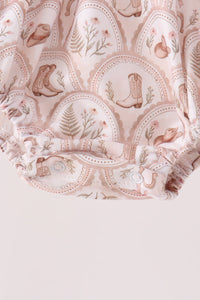 Howdy Y'ALL embroidery ruffle bubble