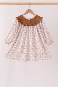 Howdy Y'ALL embroidery ruffle dress