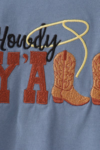 Howdy Y'ALL boots embroidery hoodie