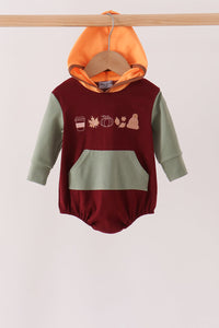 Pumpkin Embroidery Hoodie Bubble