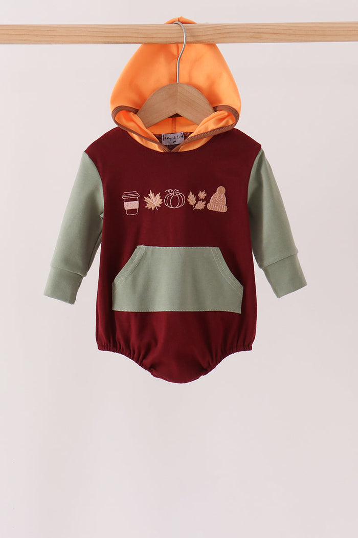Pumpkin Embroidery Hoodie Bubble