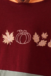 Pumpkin Embroidery Hoodie Bubble