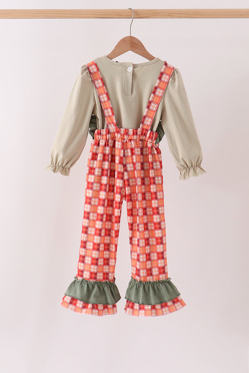 Pumpkin Embroidery 2cp jumpsuit set