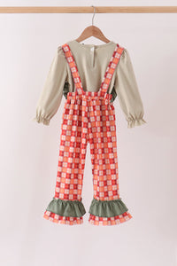 Pumpkin Embroidery 2cp jumpsuit set