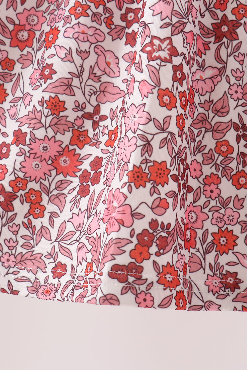 Thankful leaves floral embroidey dress