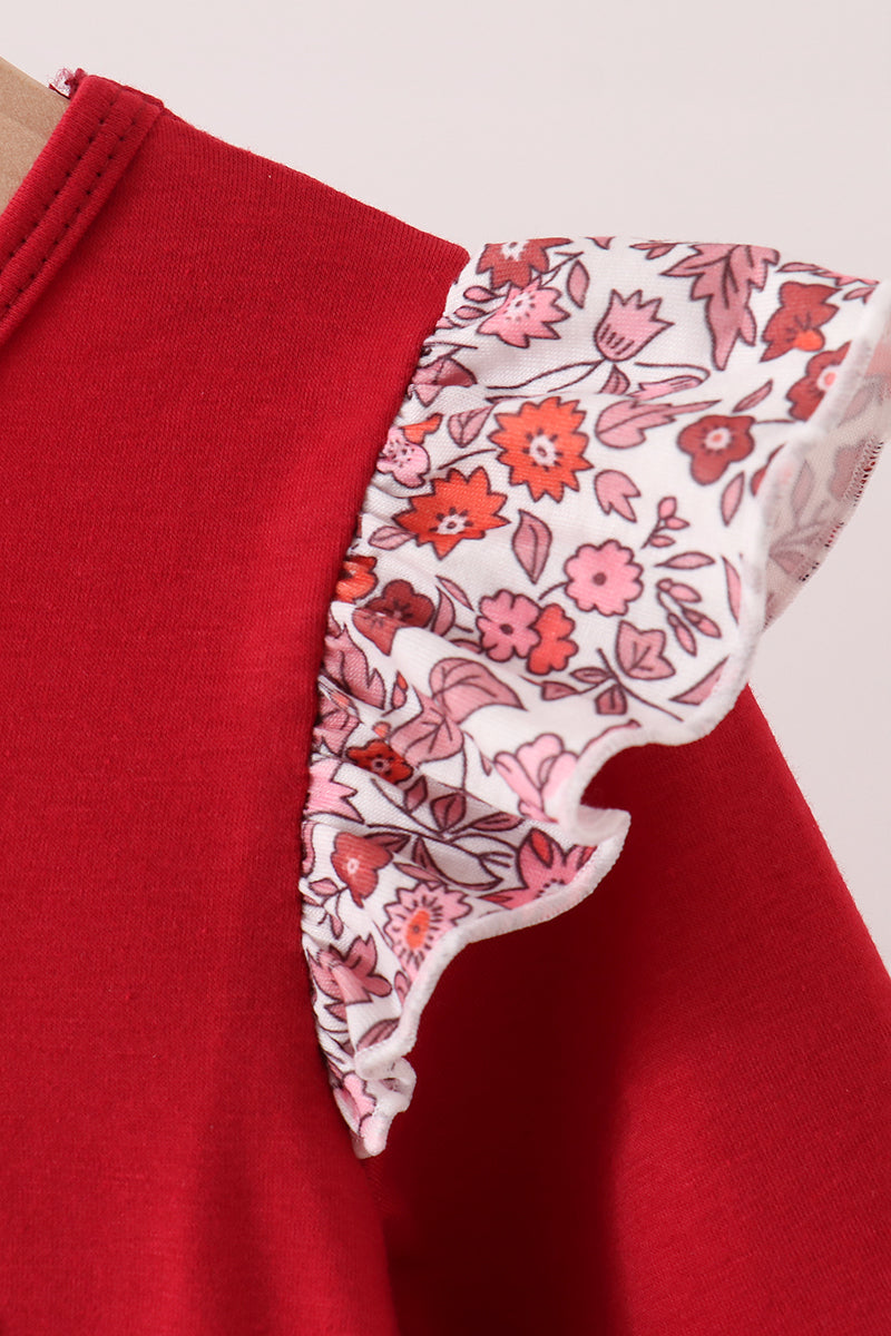 Thankful leaves floral embroidey dress