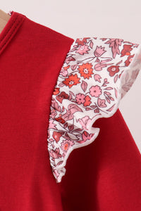 Thankful leaves floral embroidey dress