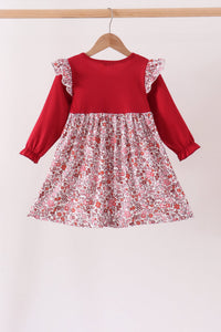 Thankful leaves floral embroidey dress