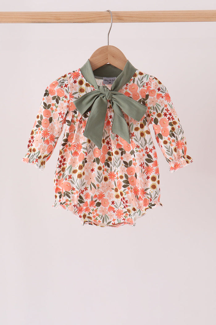 Green floral bow bubble
