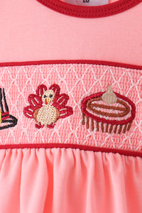 Turkey smocked bow bloomer set