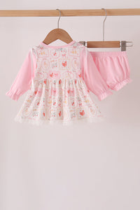 Chicken embroidery bloomer set