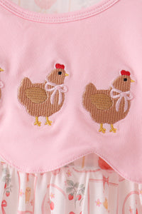 Chicken embroidery dress