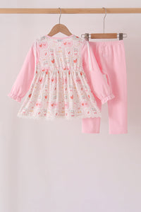 Chicken embroidery pants set