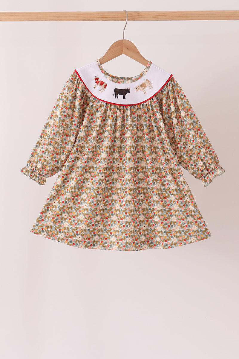 Cow Embroidery Dress