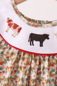 Cow Embroidery Dress