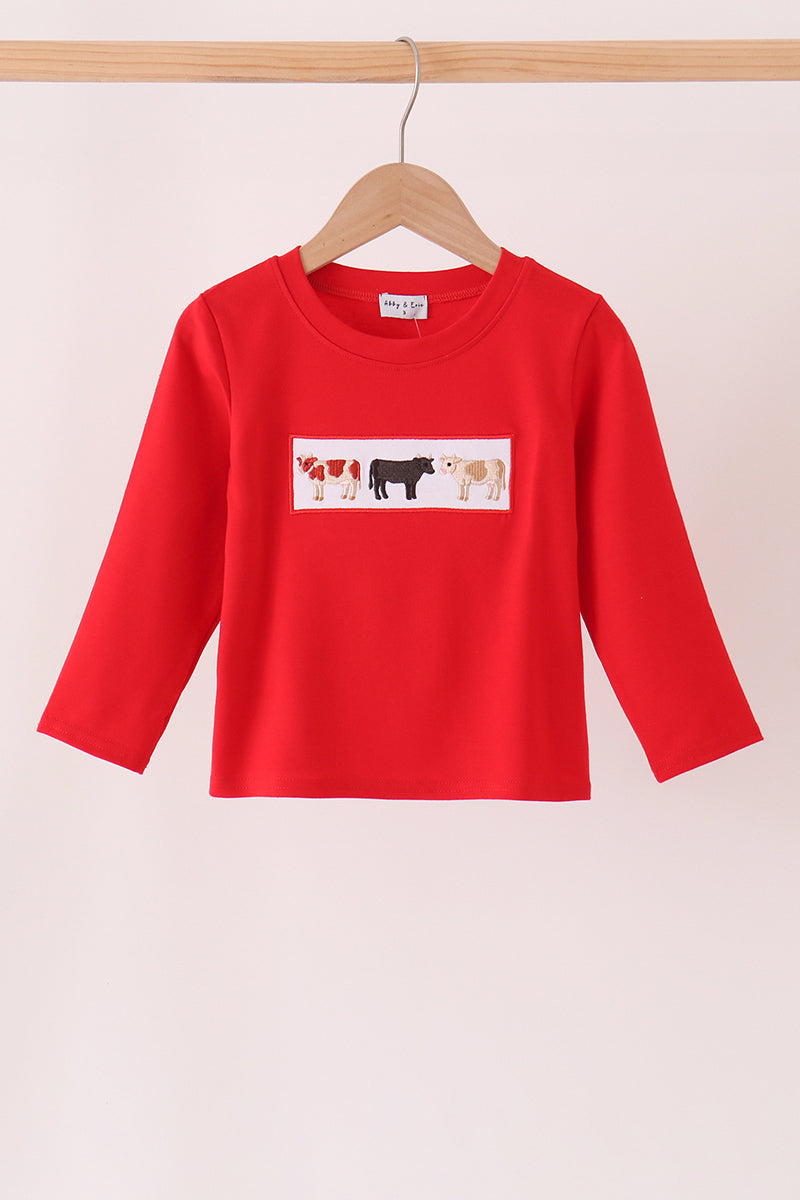 Cow Embroidery Top