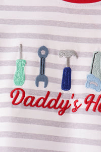 Daddy's Helper Embroidery Pants Set