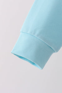 Blue Floral Bow Applique Top