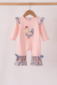 Chicken Applique Ruffle Romper