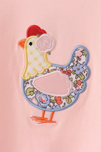 Chicken Applique Ruffle Romper