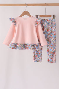 Chicken Applique Ruffle Pants Set