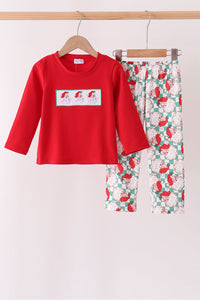 Santa Embroidery Pants Set