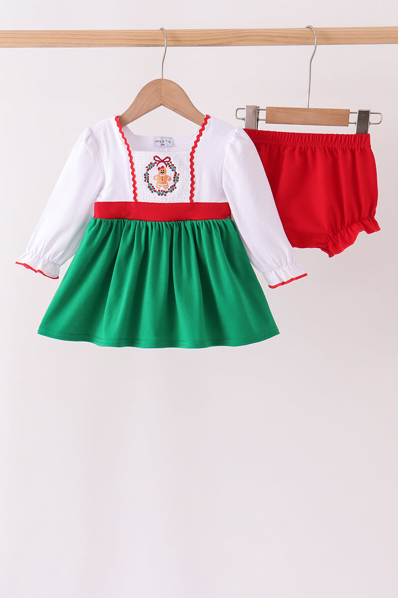 Gingerbread Smocked Bloomer Set