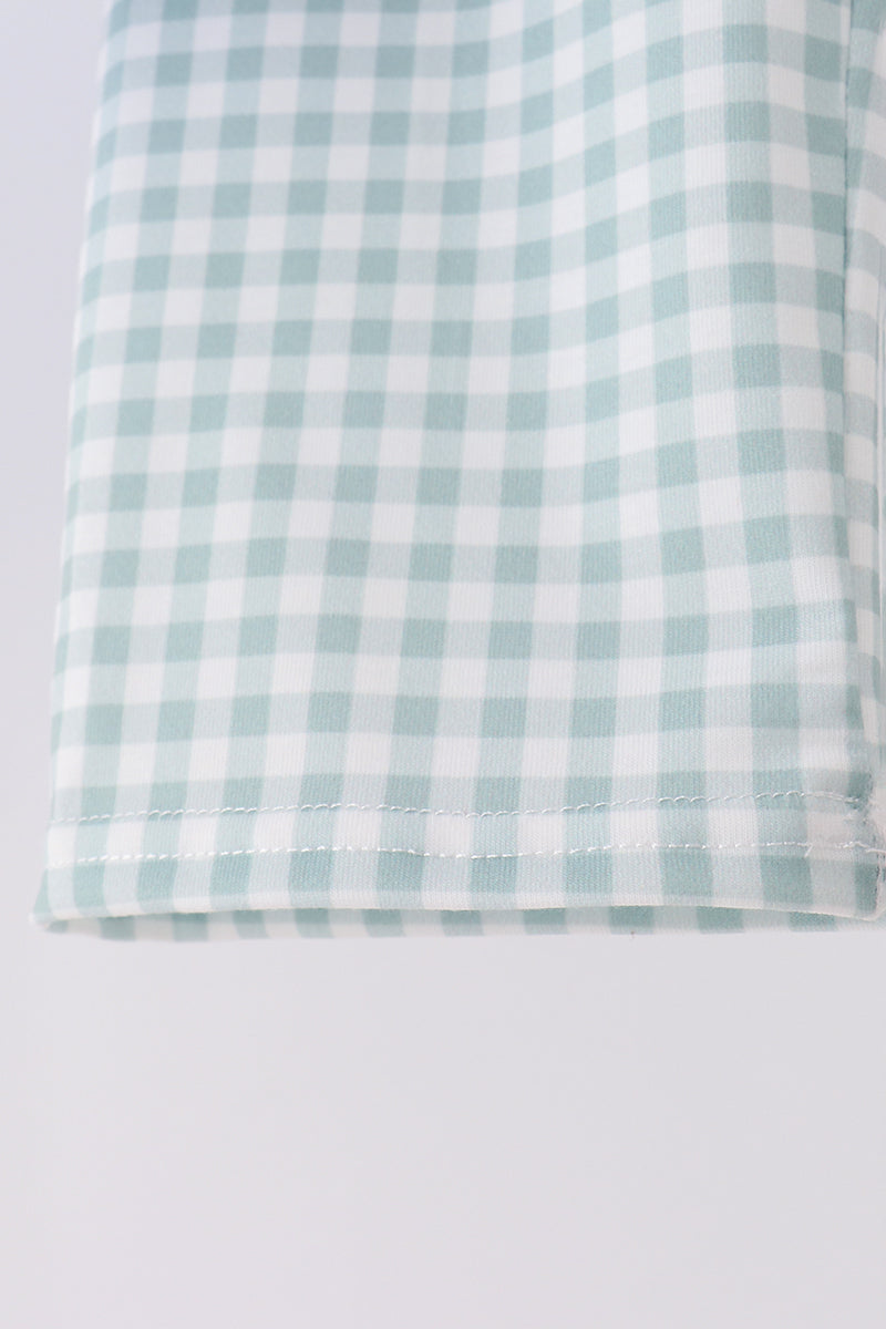 Turkey Embroidery Gingham Pants Set