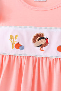 Turkey Embroidery Ruffle Pants Set