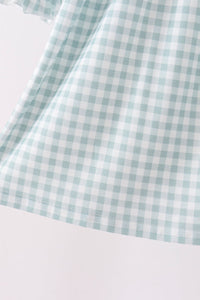 Turkey Embroidery Gingham Ruffle Dress