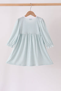 Turkey Embroidery Gingham Ruffle Dress