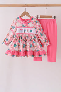Cowboy Santa Embroidery Ruffle Pants Set