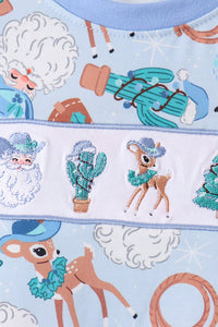 Cowboy Santa Embroidery Pants Set
