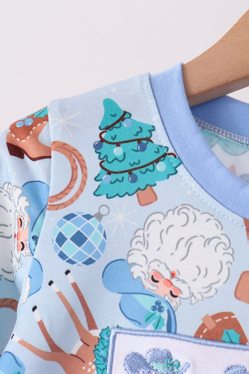 Cowboy Santa Embroidery Pants Set