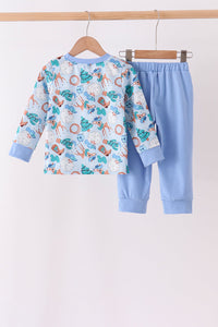 Cowboy Santa Embroidery Pants Set