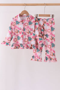 Cowboy Ruffle Bamboo Pajama Set