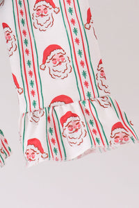 Santa Embroidery Ruffle Pants Set