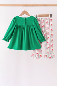 Santa Embroidery Ruffle Pants Set