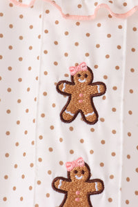 Gingerbread Embroidery Ruffle Pants Set
