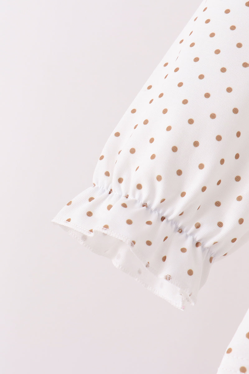 Gingerbread Embroidery Ruffle Pants Set