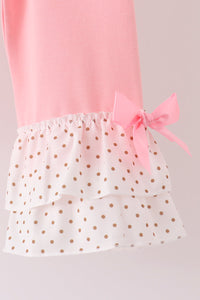 Gingerbread Embroidery Ruffle Pants Set
