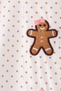 Gingerbread Embroidery Ruffle Dress