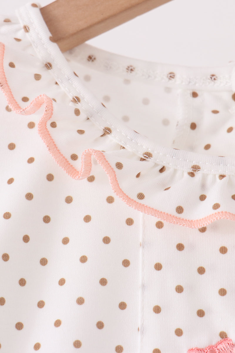 Gingerbread Embroidery Ruffle Dress