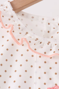 Gingerbread Embroidery Ruffle Dress
